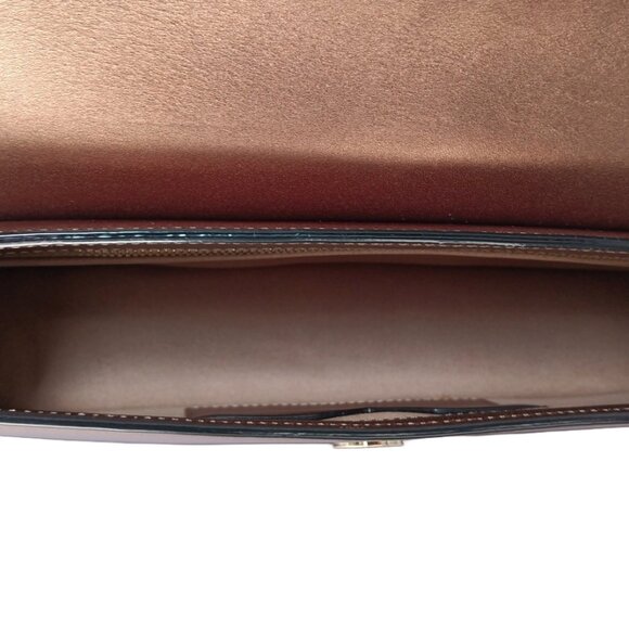 Demi Clutch Malibu Bronze Leather Handbag Time's Arrow NWT - Picture 6 of 7